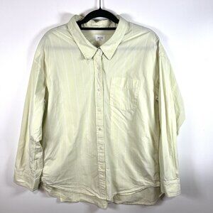 Wilfred Free Button Up Shirt Women's Medium Oversized Yellow Long‎ Sleeve Pocket